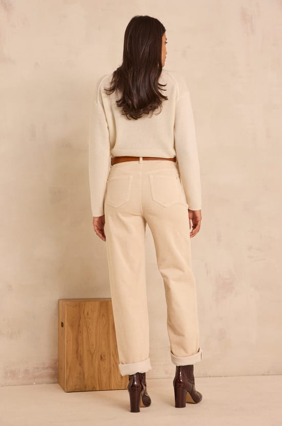 Loose cotton corduroy pants AGATHE;${refinementColor}
