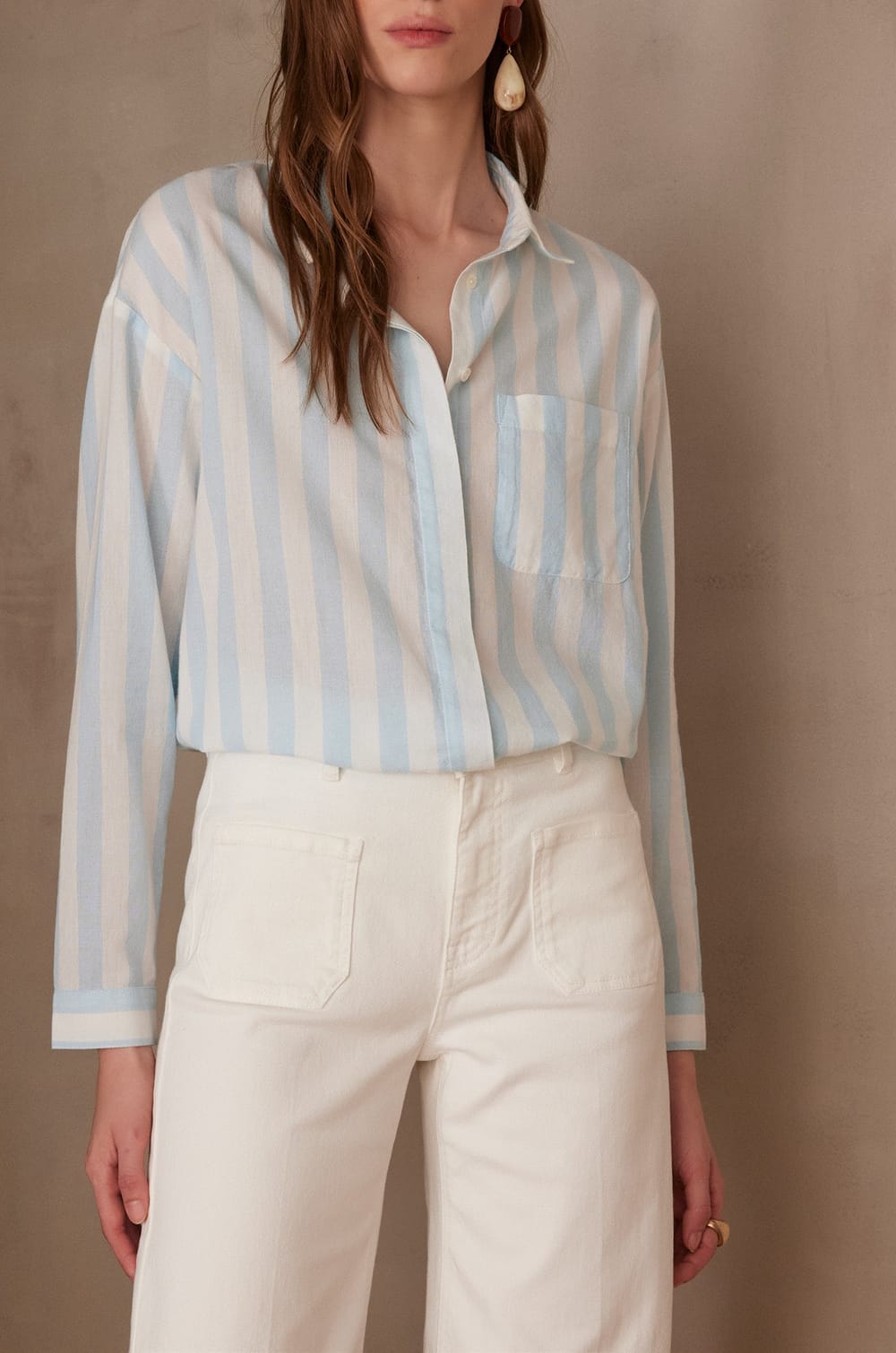 Chemisier MARILOU 100% coton &agrave; rayures;${refinementColor}