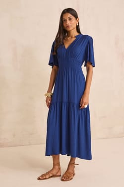 Fluid short-sleeved dress LANA;${refinementColor}