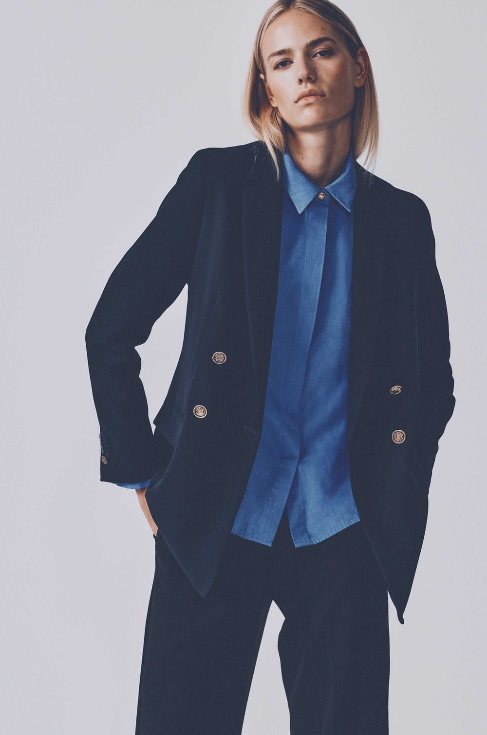Navy blazer BARBARA B WALL;${refinementColor}
