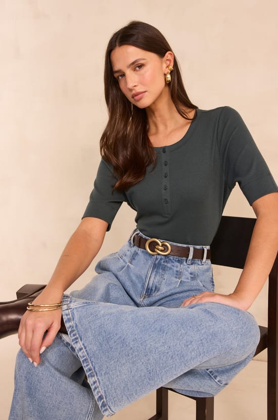 3/4 sleeve T-shirt TESSY;${refinementColor}
