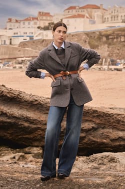 Jeans met wijde pijpen in denim ANAIS;${refinementColor}