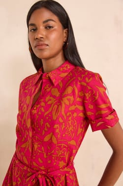 PALMA printed cotton straight dress;${refinementColor}