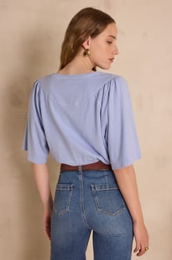 ANGELE T-shirt in hemp and cotton;${refinementColor}