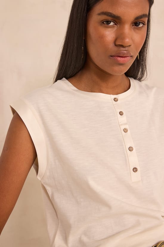 TERENCE cotton sleeveless T-shirt;${refinementColor}