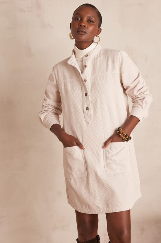 Robe chemise RITA en velours;${refinementColor}