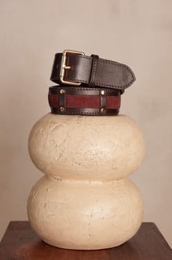 LEONARD leather Belt;${refinementColor}