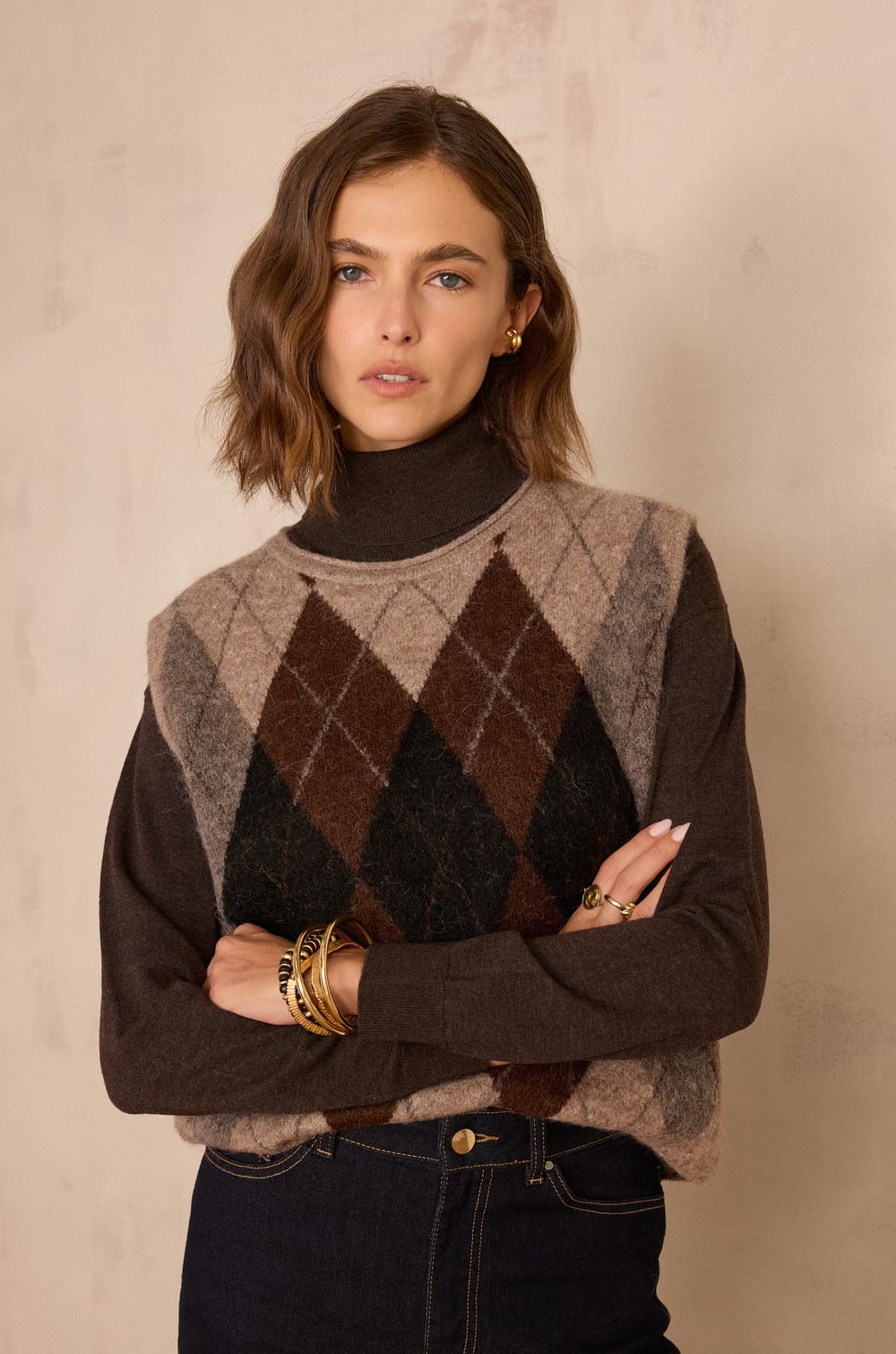 BENNY sleeveless jumper in wool and alpaca;${refinementColor}