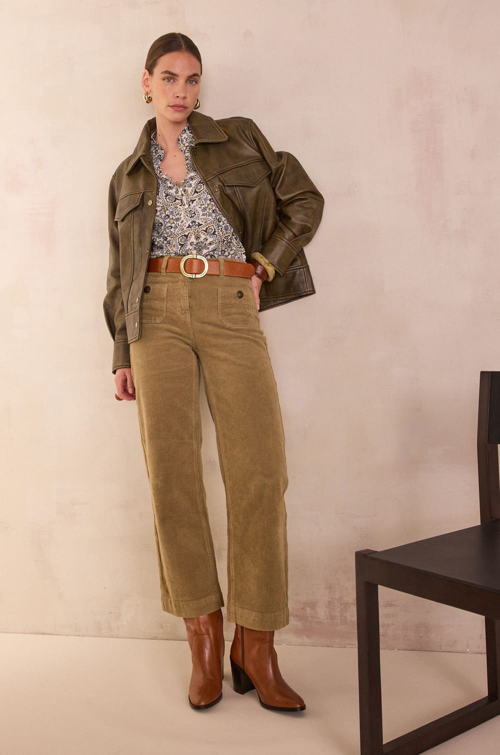 MAE cotton velvet trousers;${refinementColor}