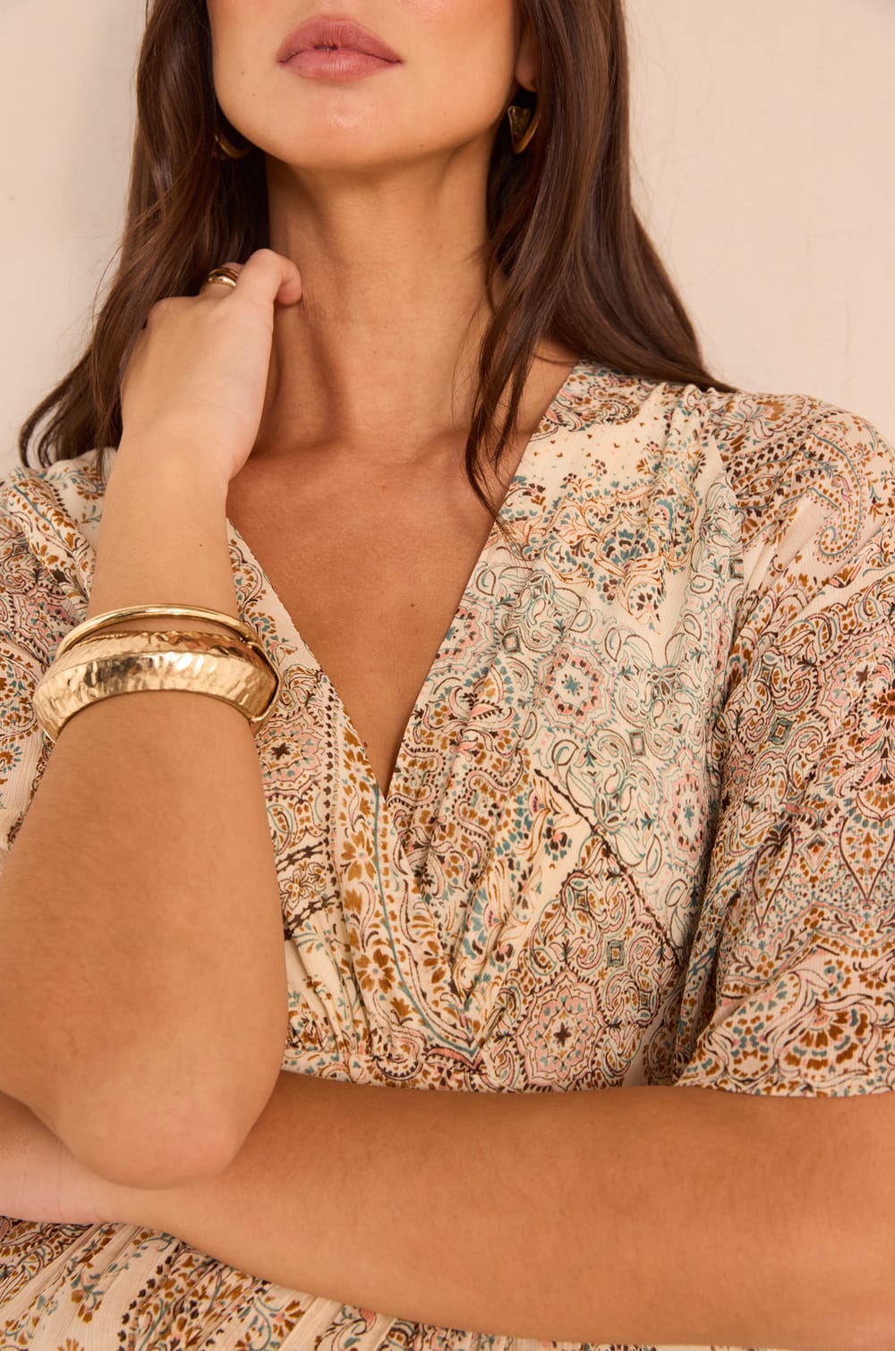 Flowing printed dress POEME;${refinementColor}
