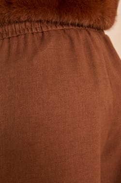 Wide cinnamon pants in blended viscose PRINCE;${refinementColor}