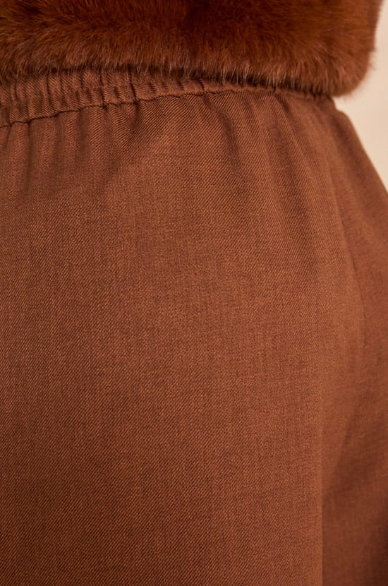 Wide cinnamon pants in blended viscose PRINCE;${refinementColor}