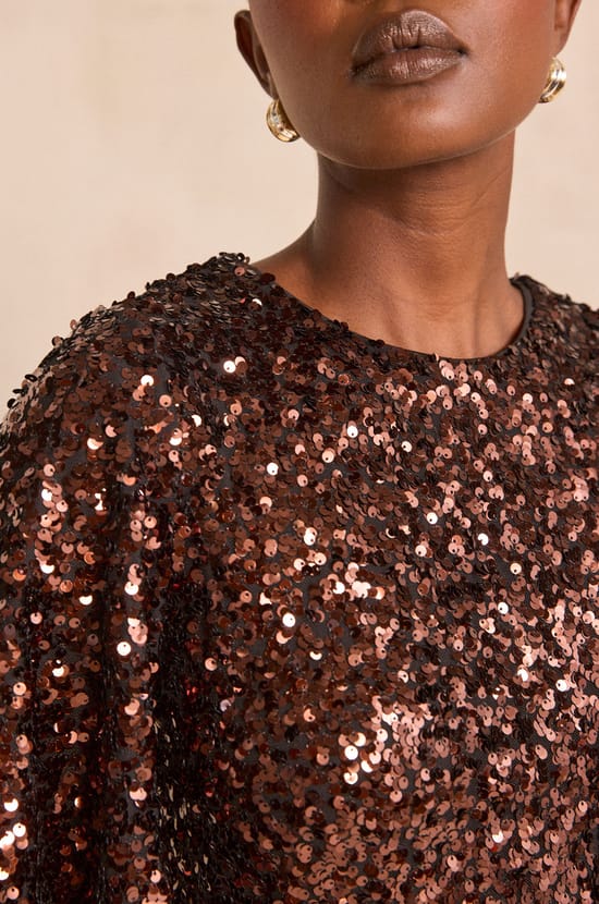 Short sequin dress PALOMA;${refinementColor}