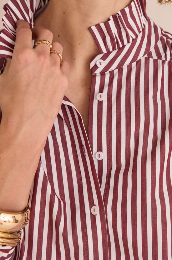 Striped blouse in 100% cotton DOUCE;${refinementColor}