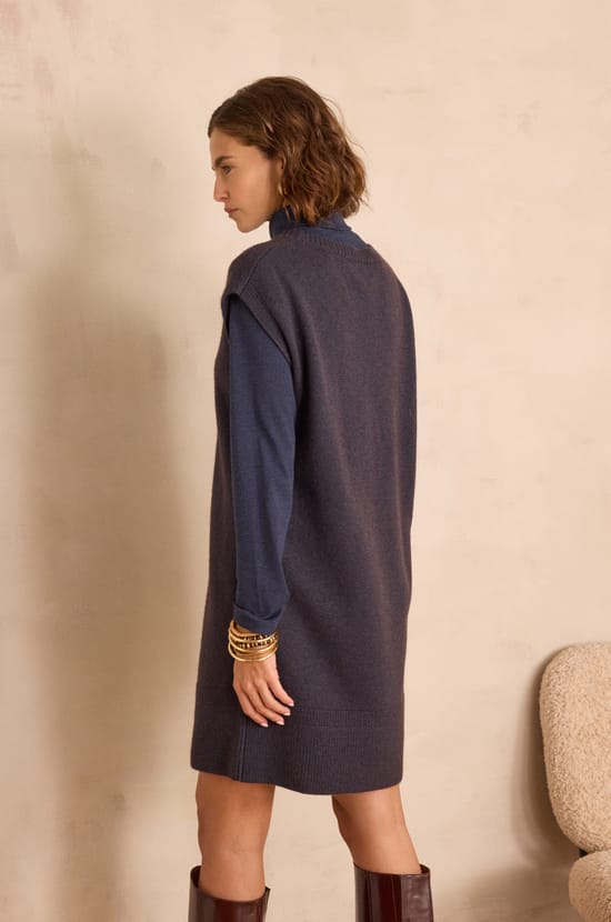RAPHAELLE sleeveless wool dress;${refinementColor}