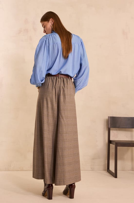 Pantalon imprim&eacute; prince de Galles extra large TATIANA;${refinementColor}