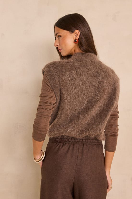 AYMIE sleeveless mohair blend vest;${refinementColor}