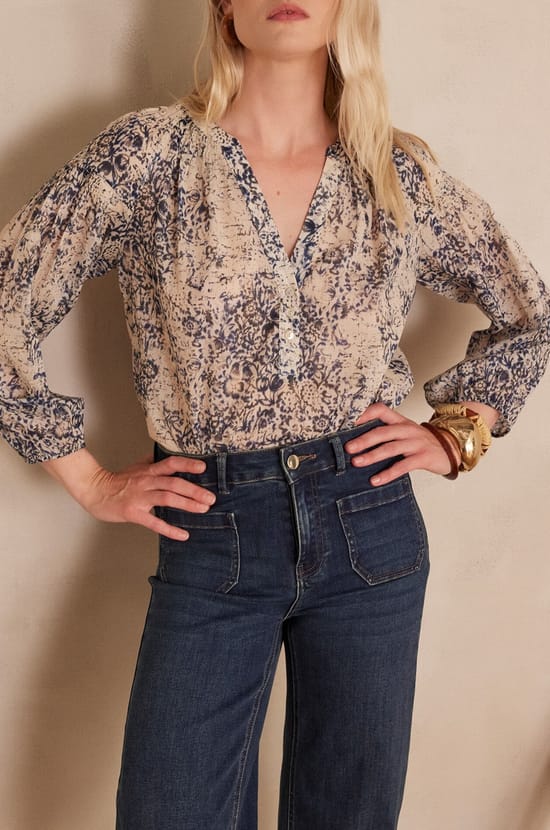 Blouse PRUNE en coton;${refinementColor}