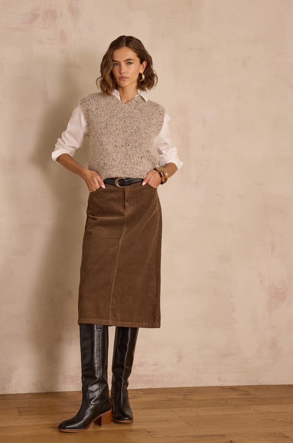 KAYNE corduroy skirt;${refinementColor}