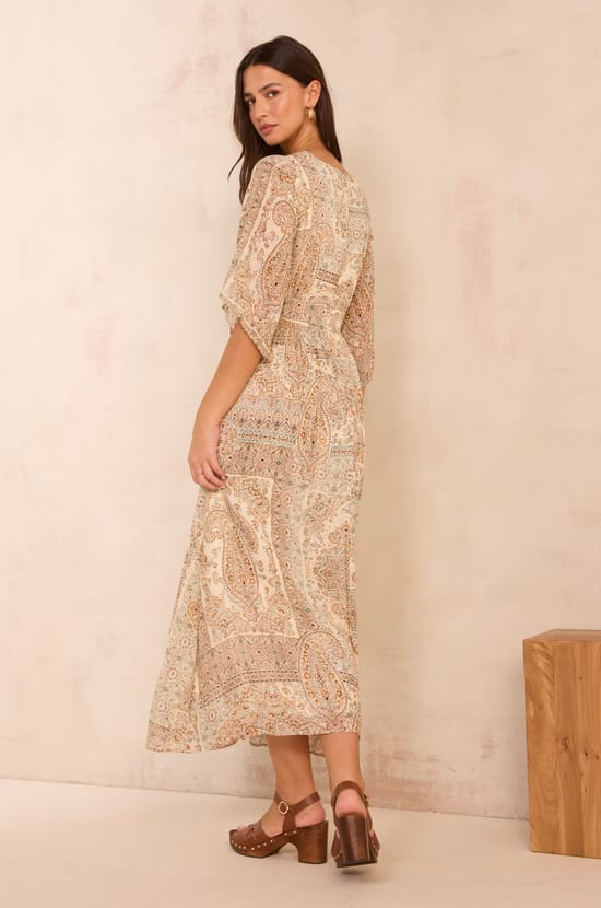 Flowing printed dress POEME;${refinementColor}