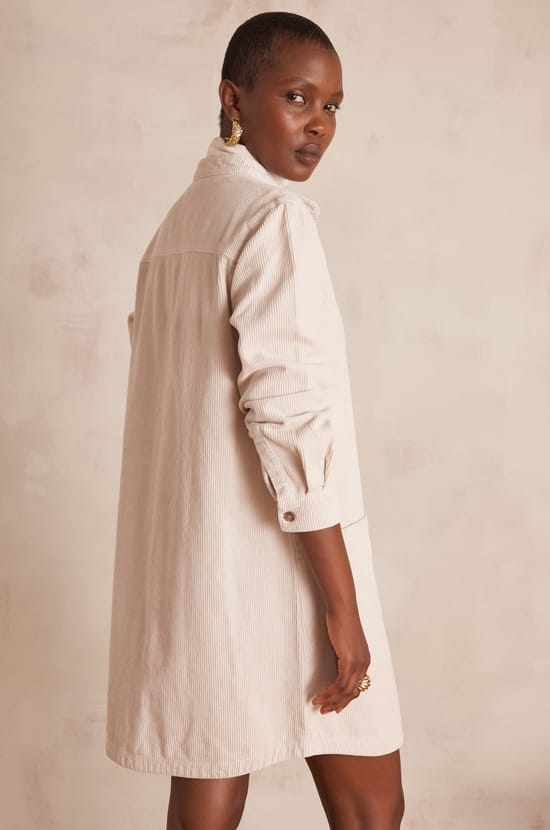 Robe chemise RITA en velours;${refinementColor}