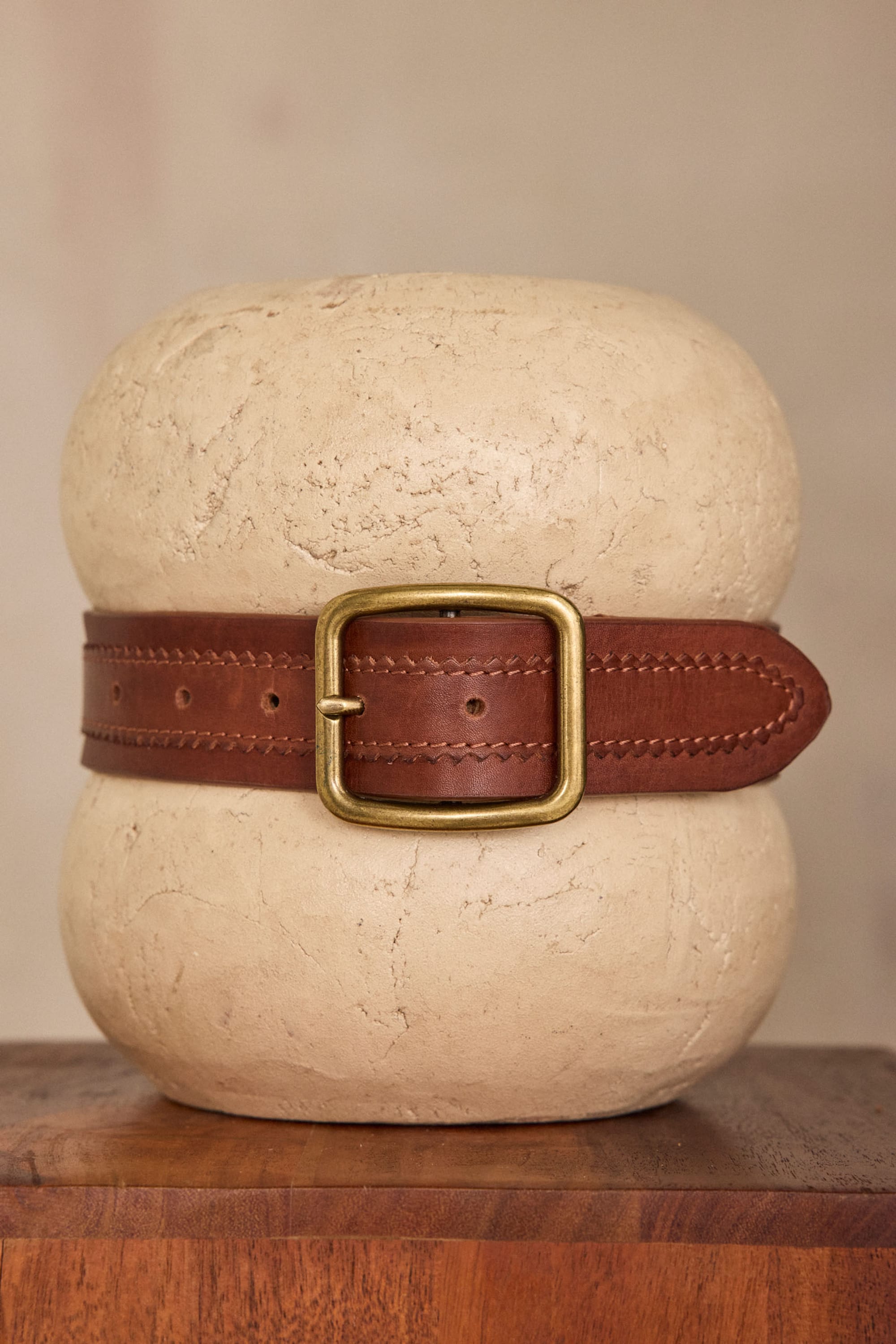 100% leather belt LUCIEN woman | LIGHT CAMEL | Maison 123