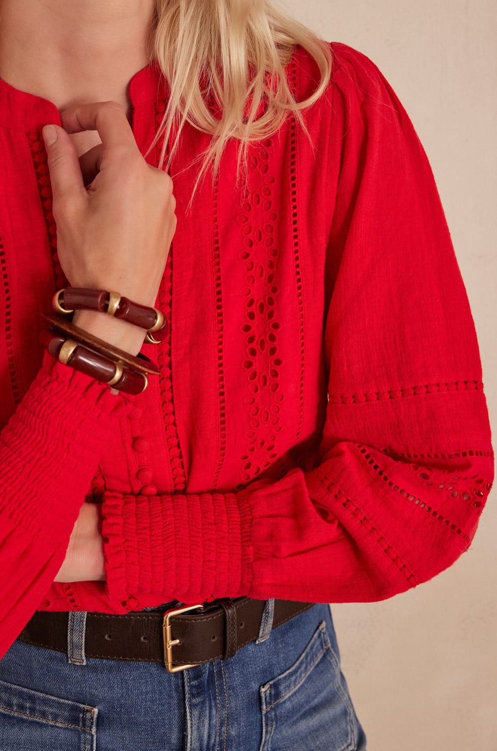 Blouse BAILA en coton;${refinementColor}