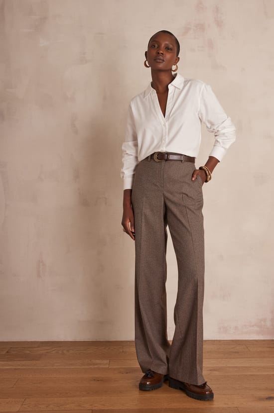 FERGUSON wide-leg checked trousers;${refinementColor}