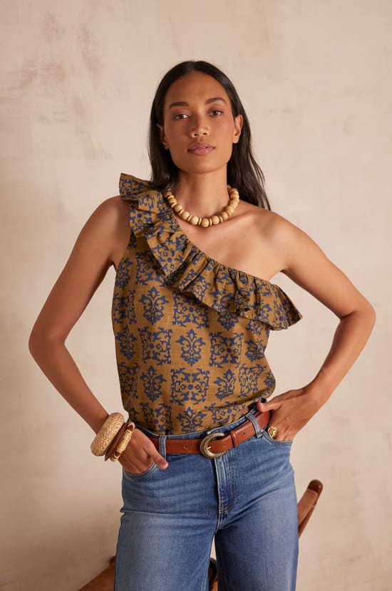 PITT Bluse aus Baumwolle mit Print;${refinementColor}