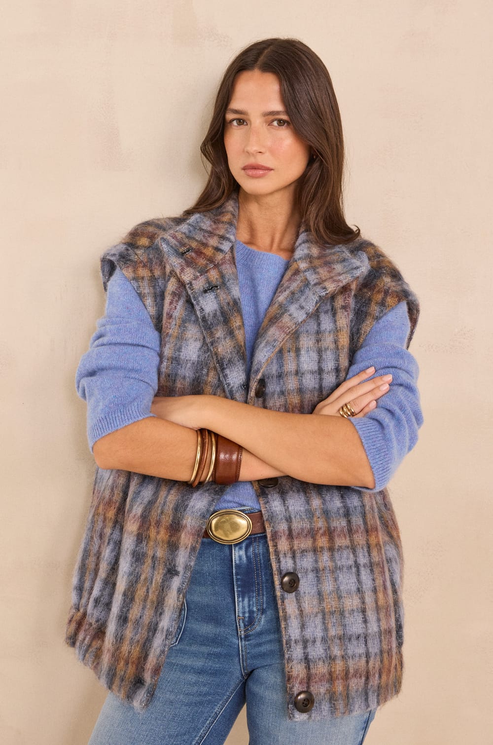 DJODDY sleeveless coat mixed wool;${refinementColor}