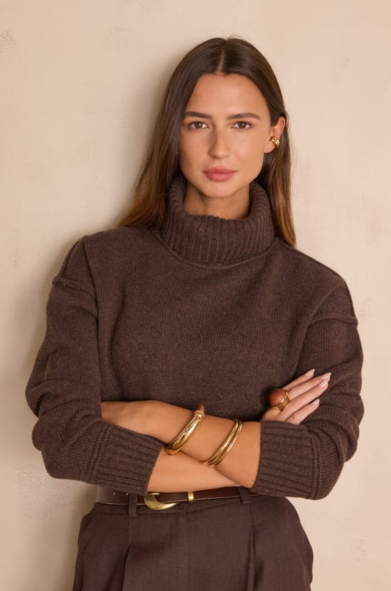 BRANDO turtleneck jumper 100% wool;${refinementColor}