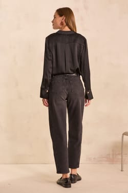 ROBINSON cotton blend denim pants;${refinementColor}