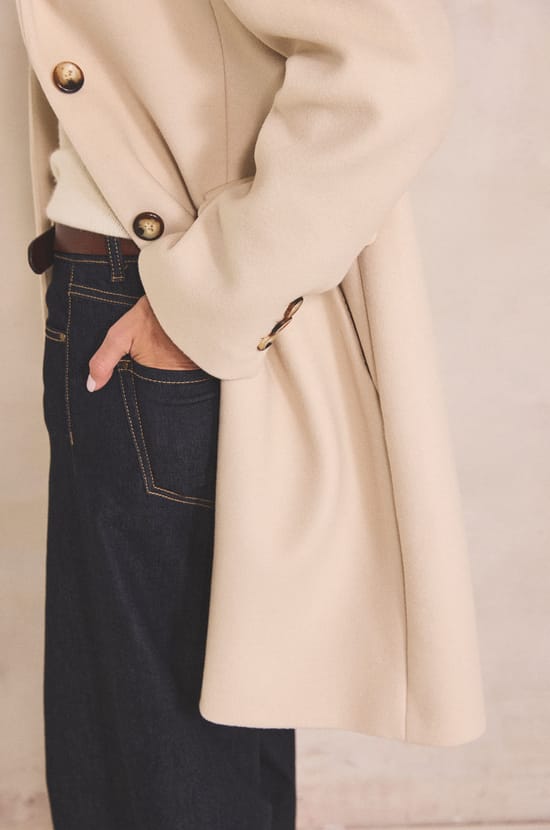 ANABELLE wool blend straight coat;${refinementColor}