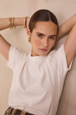 Short-sleeved T-shirt in 100% cotton LENI;${refinementColor}