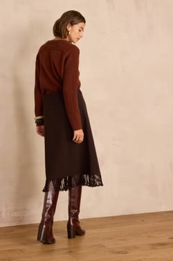 Jupe longue ELONA en laine;${refinementColor}