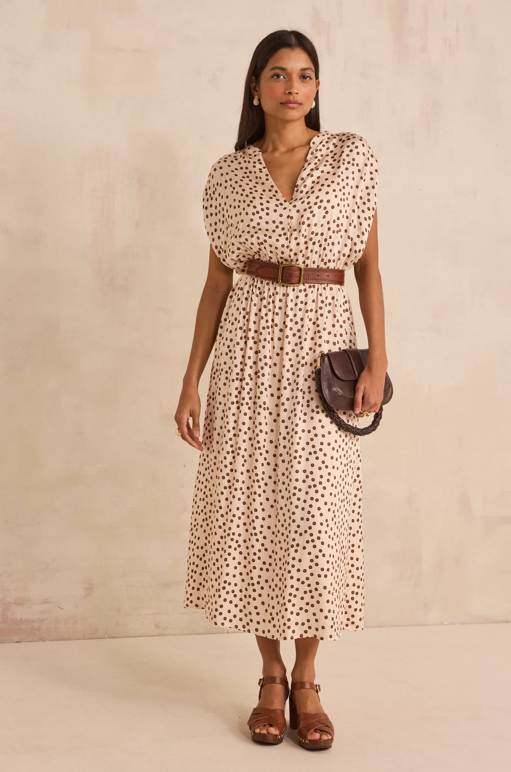 Straight dress with polka dots BELGIA;${refinementColor}