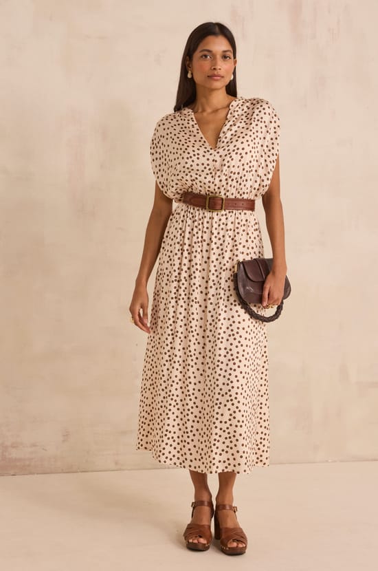 Straight dress with polka dots BELGIA;${refinementColor}