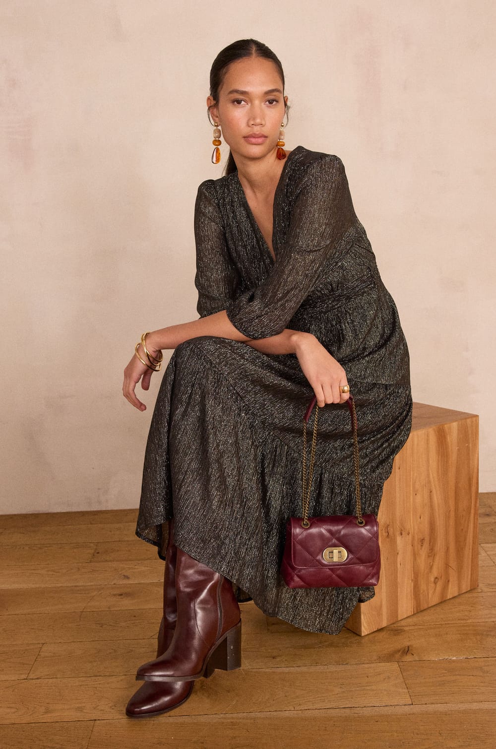 Robe longue irisé LOUMIA;${refinementColor}