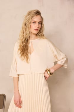 Open blouse with 3/4 sleeves DINO;${refinementColor}