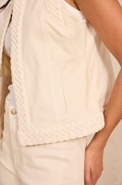 VANESSA braided sleeveless jacket;${refinementColor}