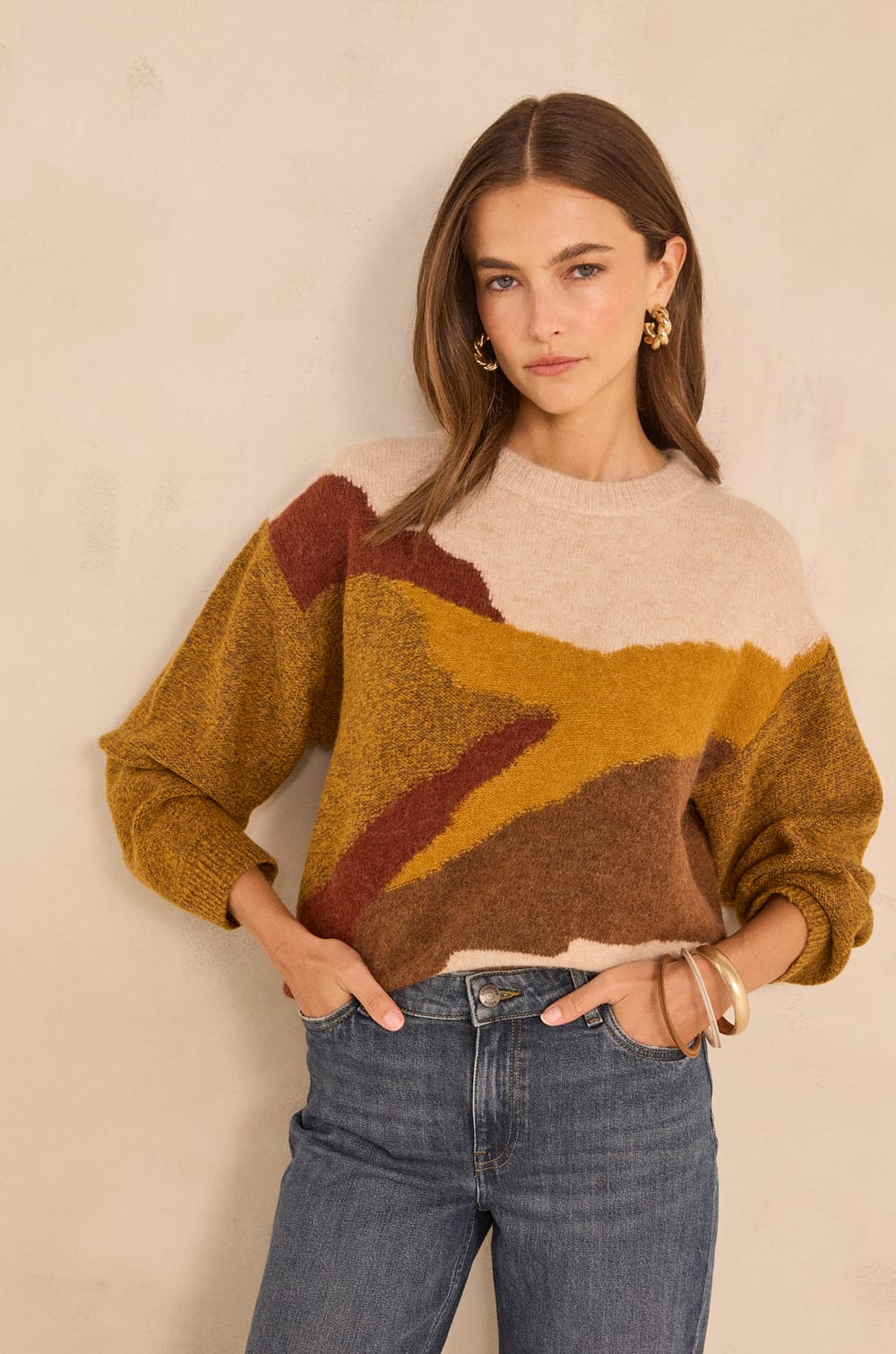 ARIZONA mixed wool sweater;${refinementColor}