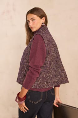 BABETT mixed cotton sleeveless vest;${refinementColor}