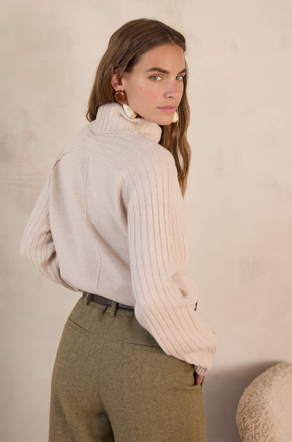 BLAISE turtleneck jumper in wool;${refinementColor}