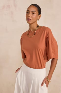 Short-sleeve cotton T-shirt LOREEN;${refinementColor}