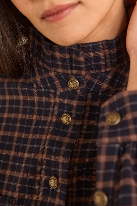 DENISE checkered blouse;${refinementColor}