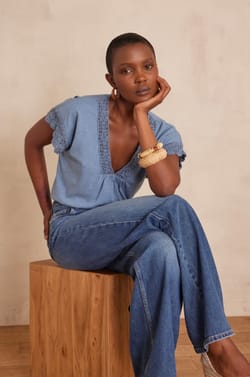 FLORIE cotton T-shirt;${refinementColor}