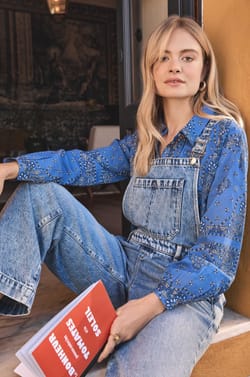 DAURELY cotton long sleeve shirt;${refinementColor}