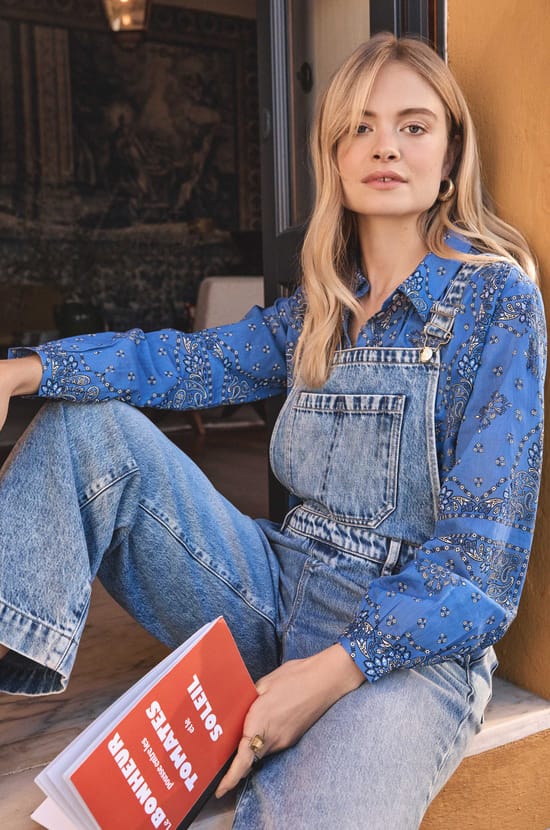 DAURELY cotton long sleeve shirt;${refinementColor}