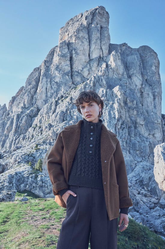 DEBBIE coat with shearling effect;${refinementColor}