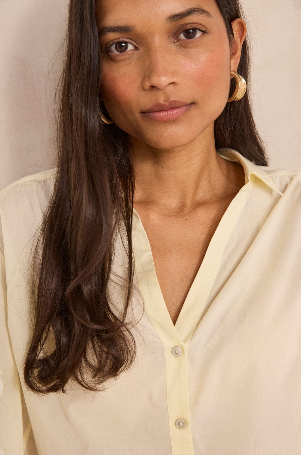 DARWIN long-sleeved embroidered cotton blouse;${refinementColor}